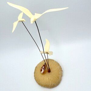 Coastal Vintage Soaring Sea Gulls Sculpture Shell By Design Gifts Int' Inc. 6"